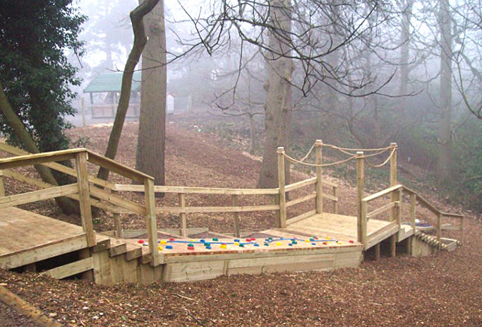 School outdoor hill side adventure play area