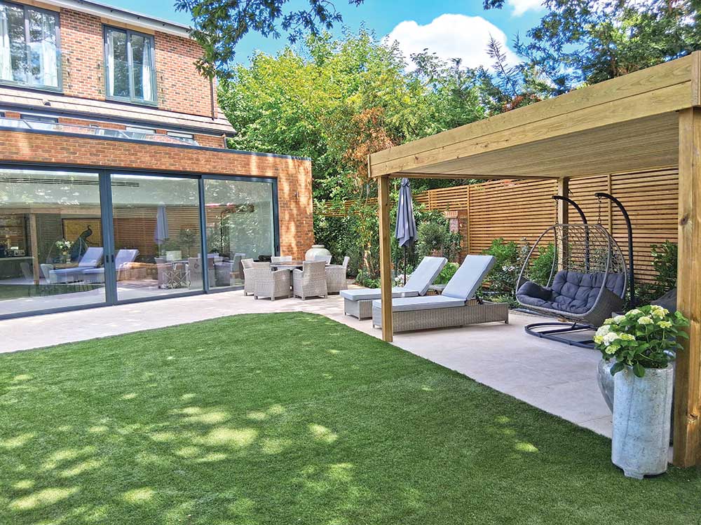 Garden refurbishment at rear of new house extension